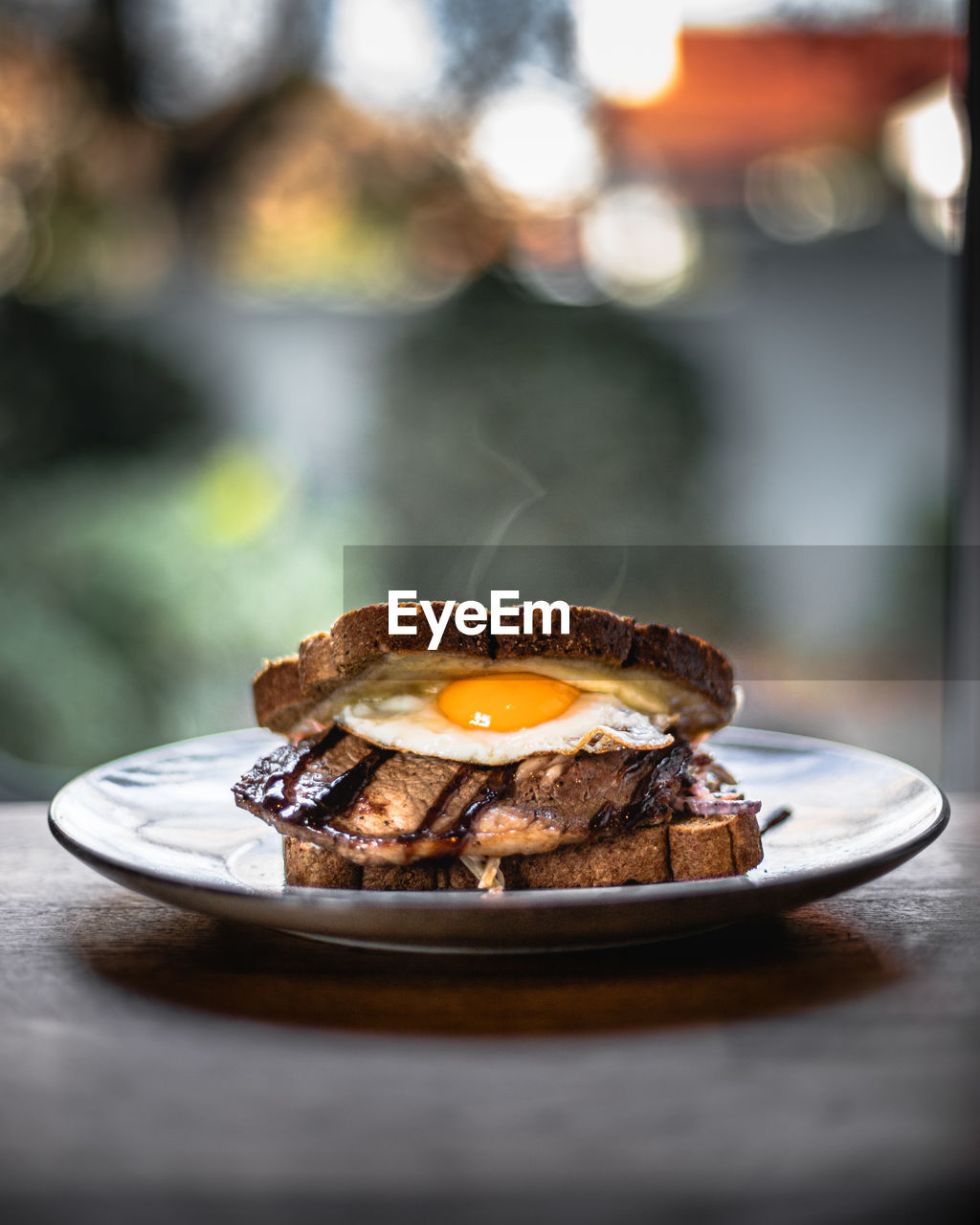 Close-up of breakfast on table