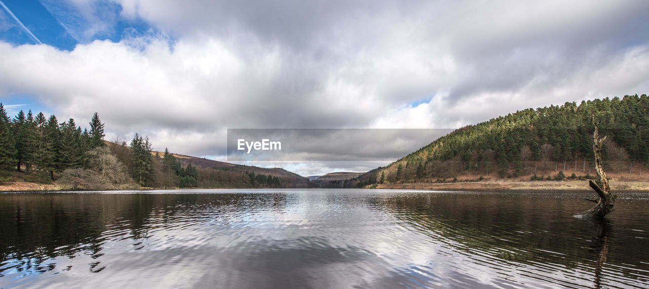 Panoramic view of lake against sky