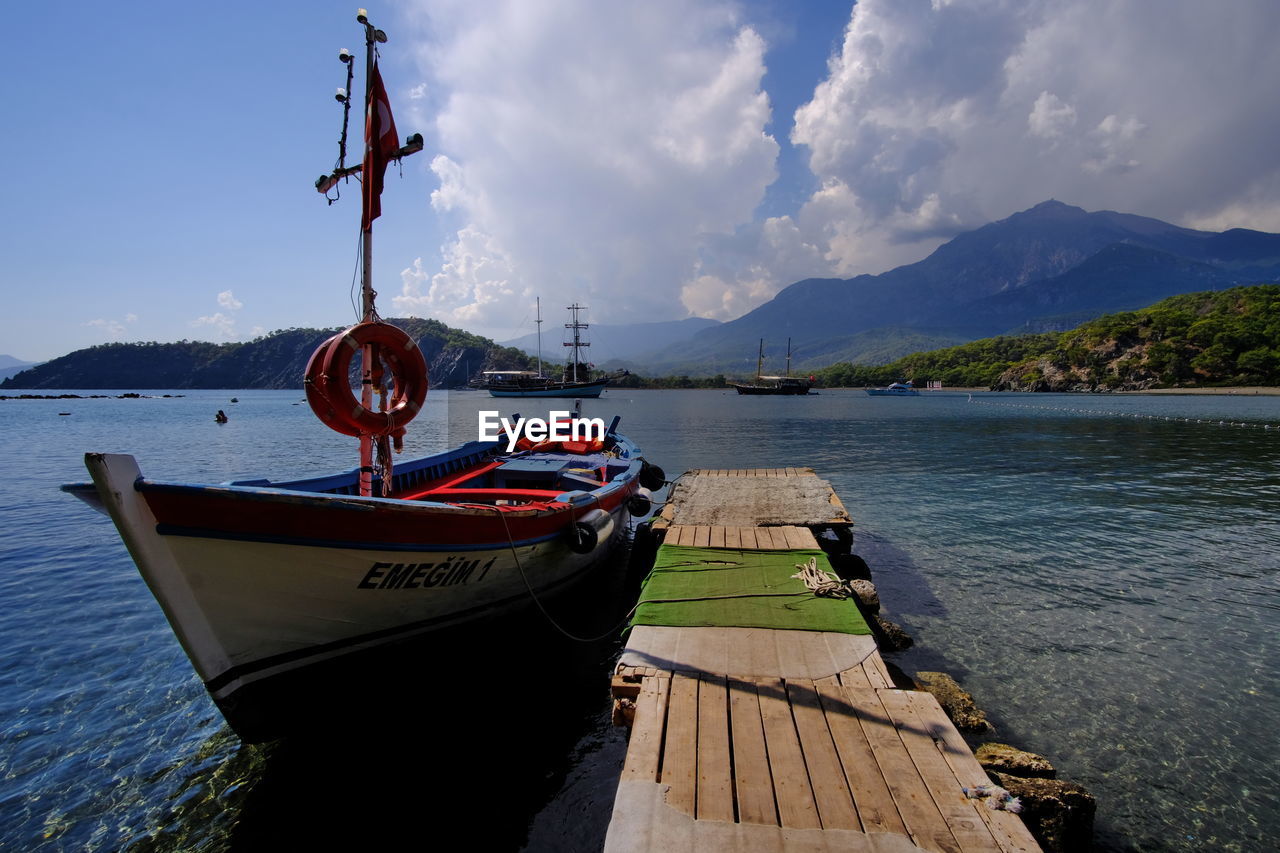 PIER OVER LAKE AGAINST SKY