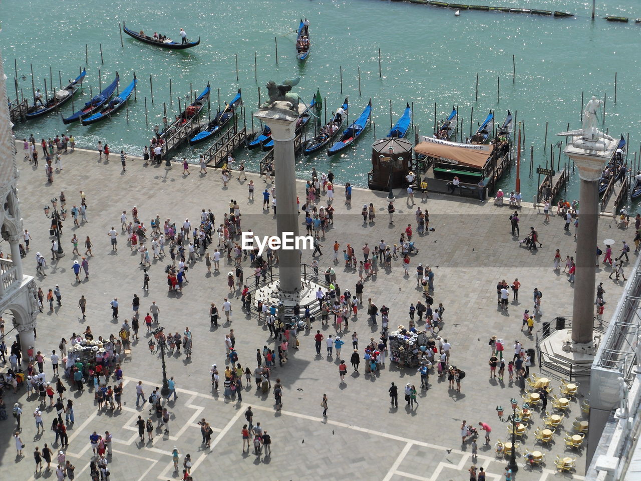 High angle view of people on marcus place in venice