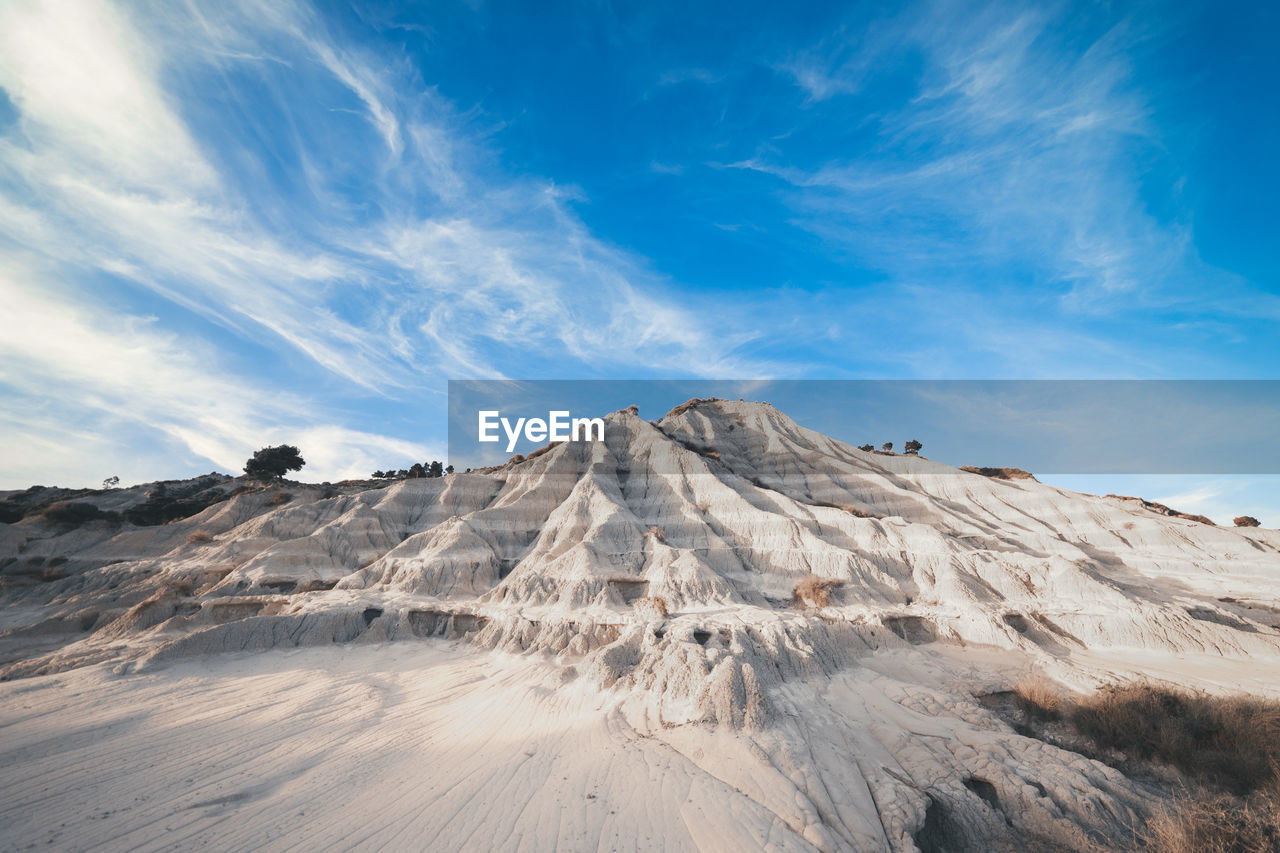 Badlands, landscape of white rocks