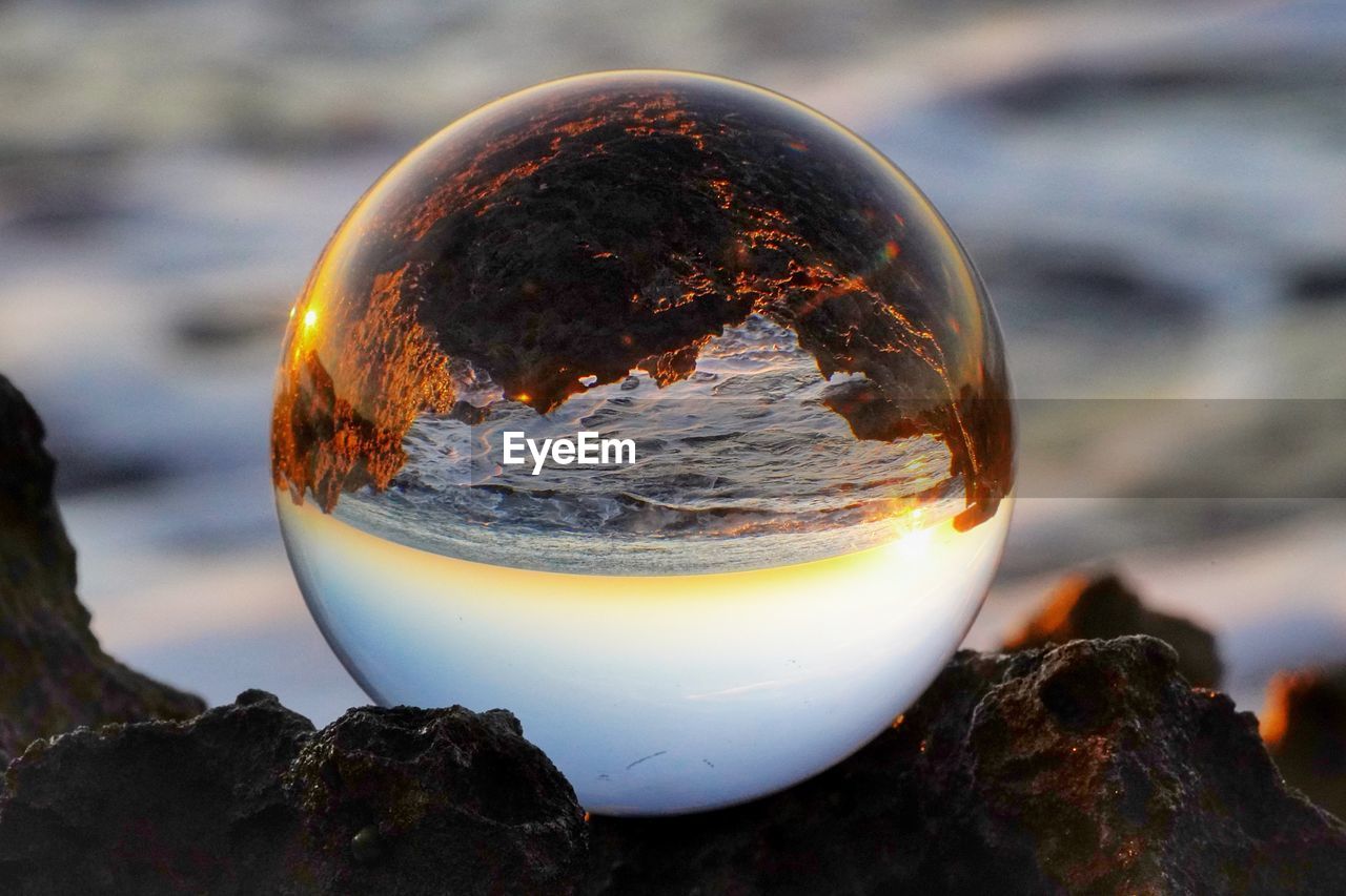 Close-up of crystal ball