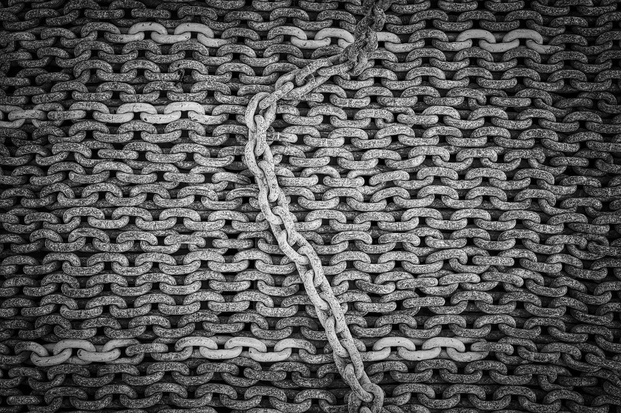 Full frame shot of rusty chain