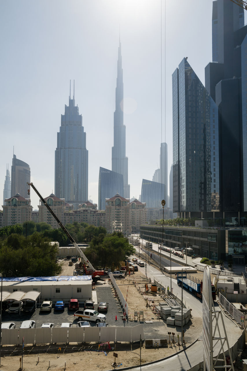 Construction site overlooking burj khalifa