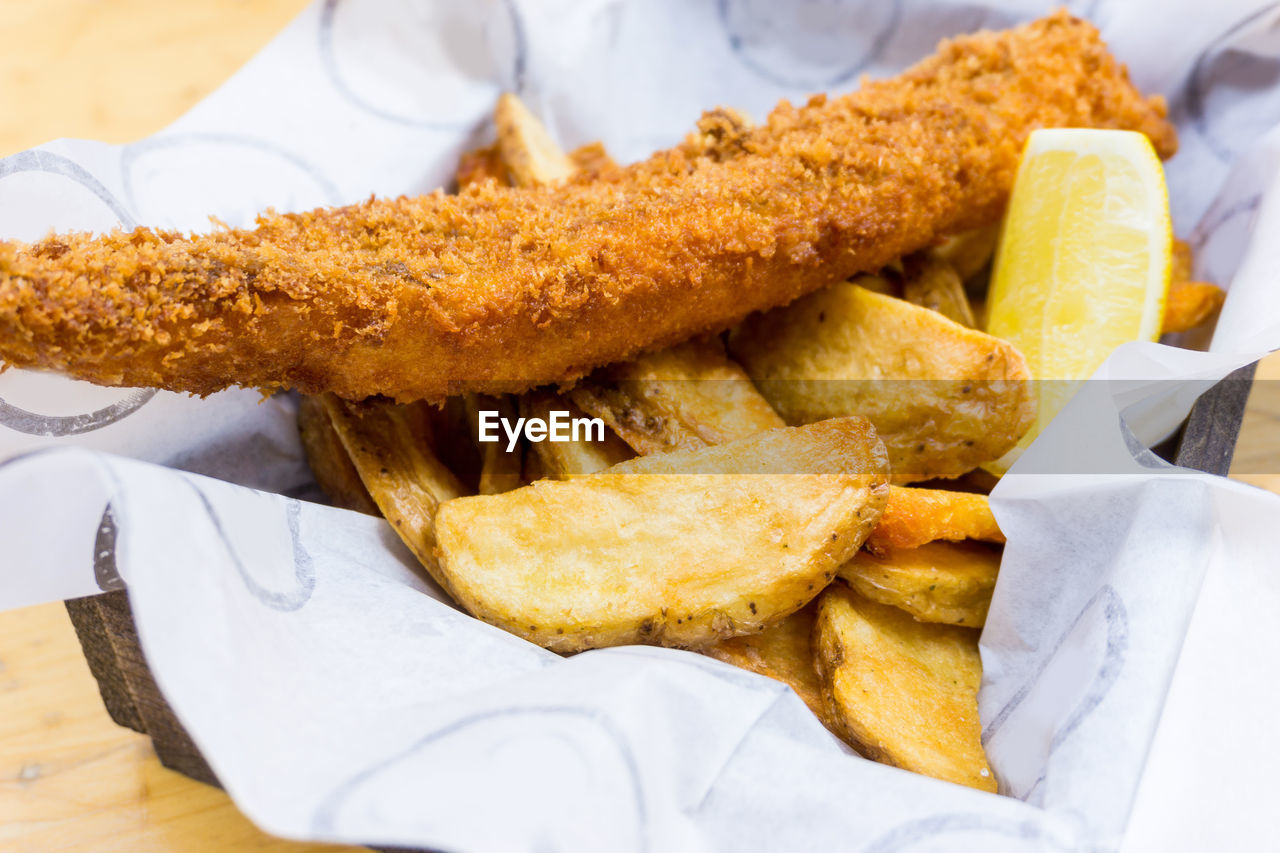 Close-up of food served in plate