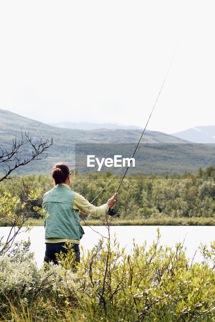 Woman fishing