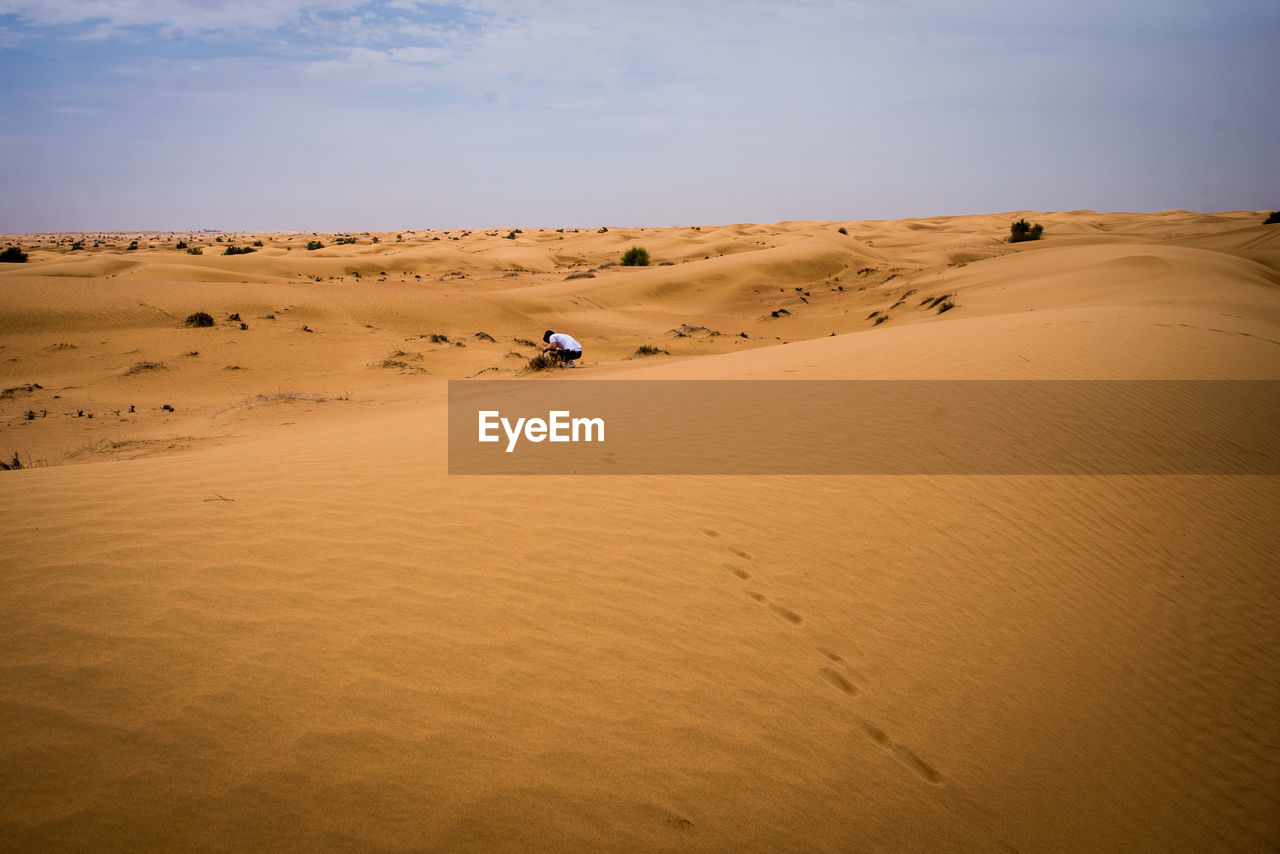 Scenic view of desert against sky