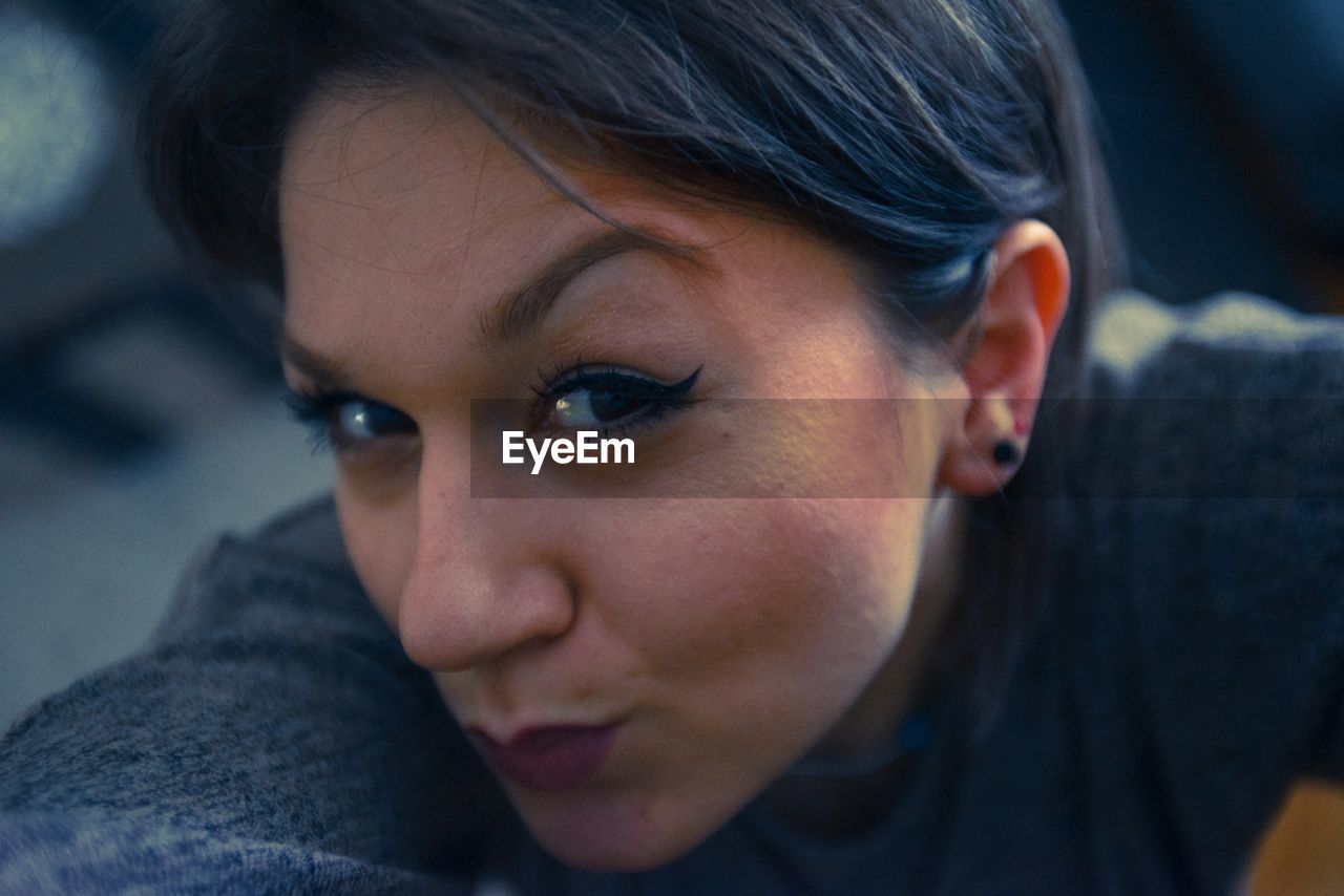 Close-up portrait of woman