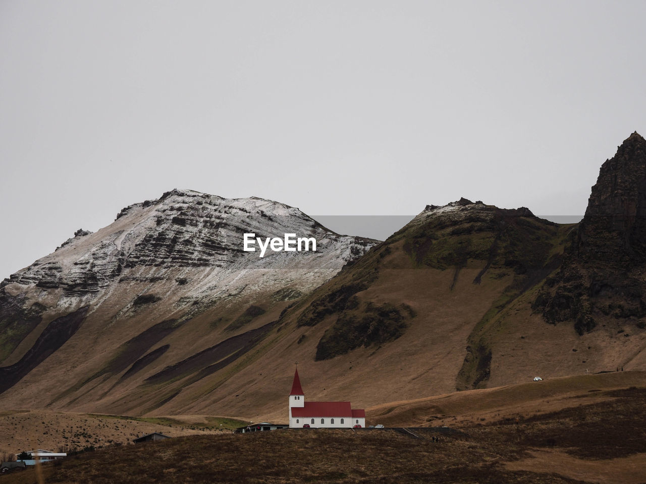 Scenic view of mountains against clear sky