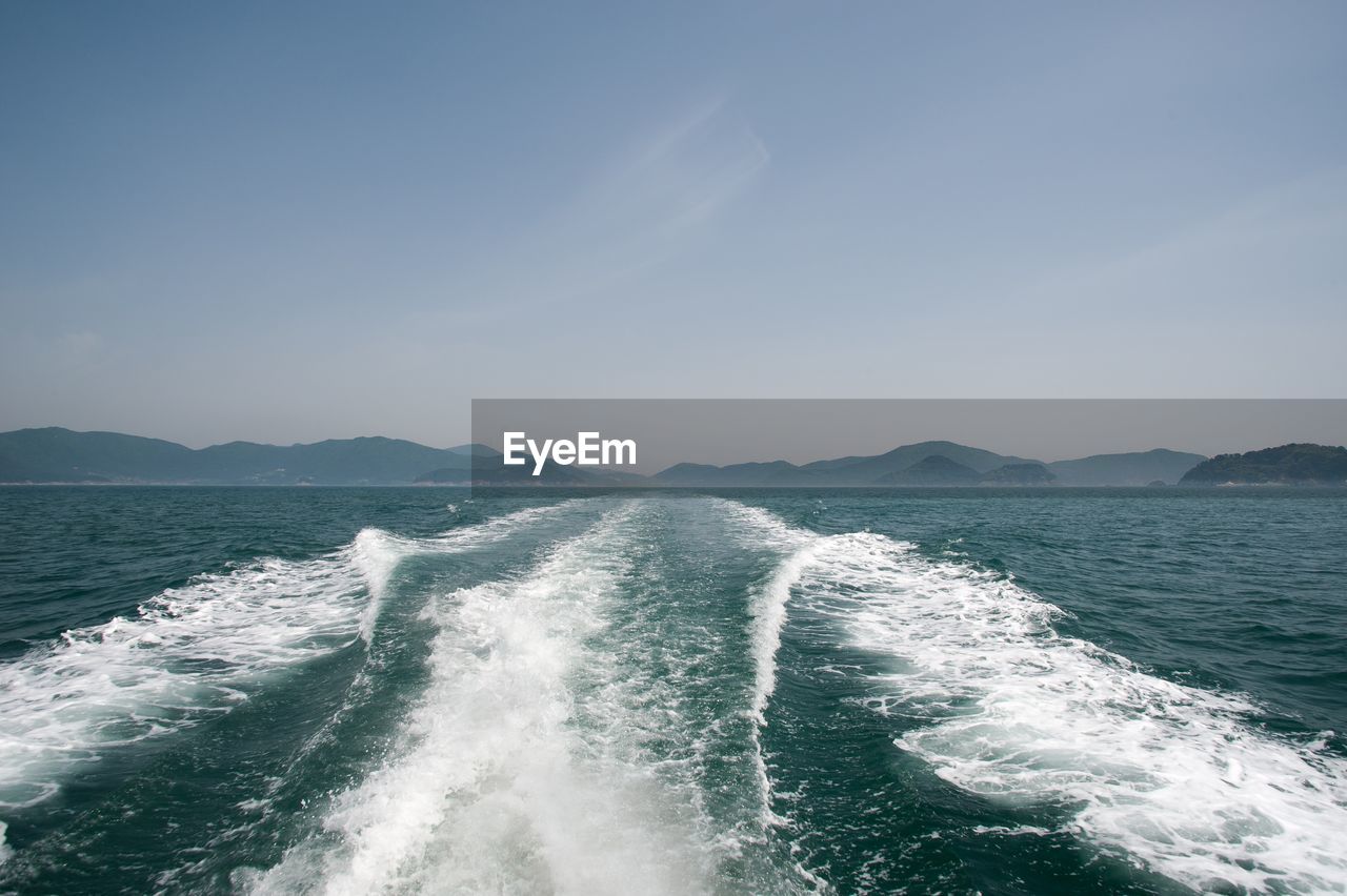 Scenic view of sea from boat 