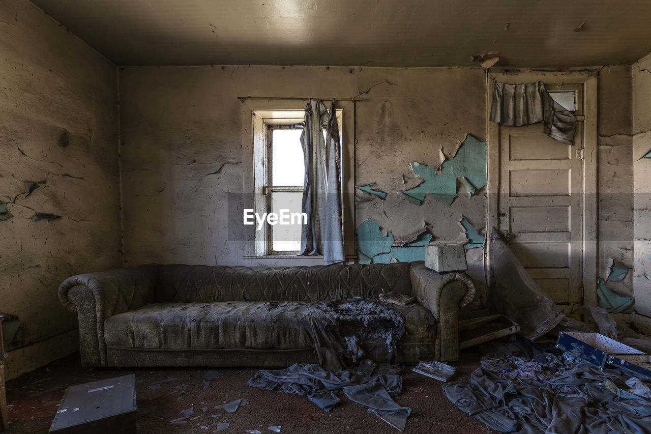 Interior of abandoned house