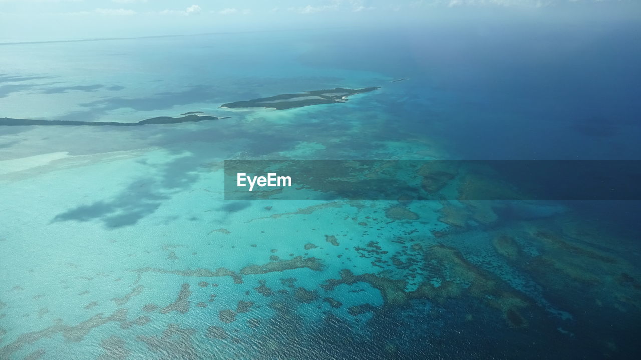 Elevated view of islands in sea