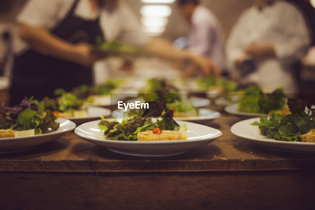 Close-up of food on table