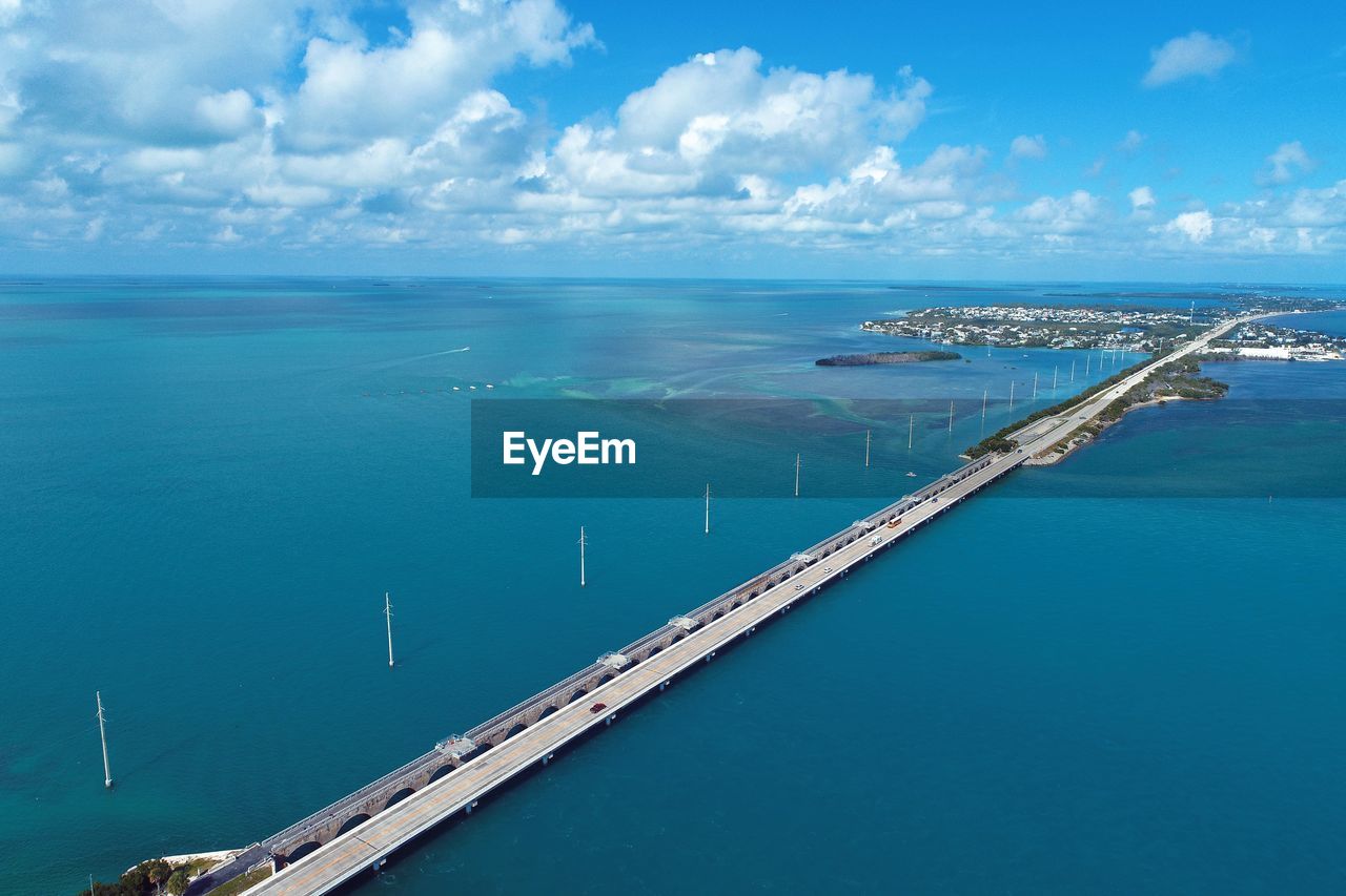 Scenic view of sea against blue sky