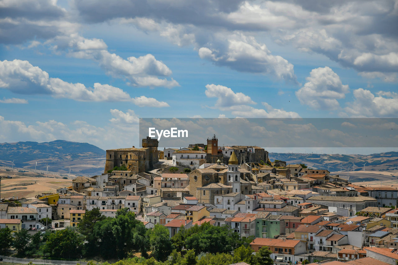 Panoramic view of rocchetta sant'antonio,old town of puglia region.