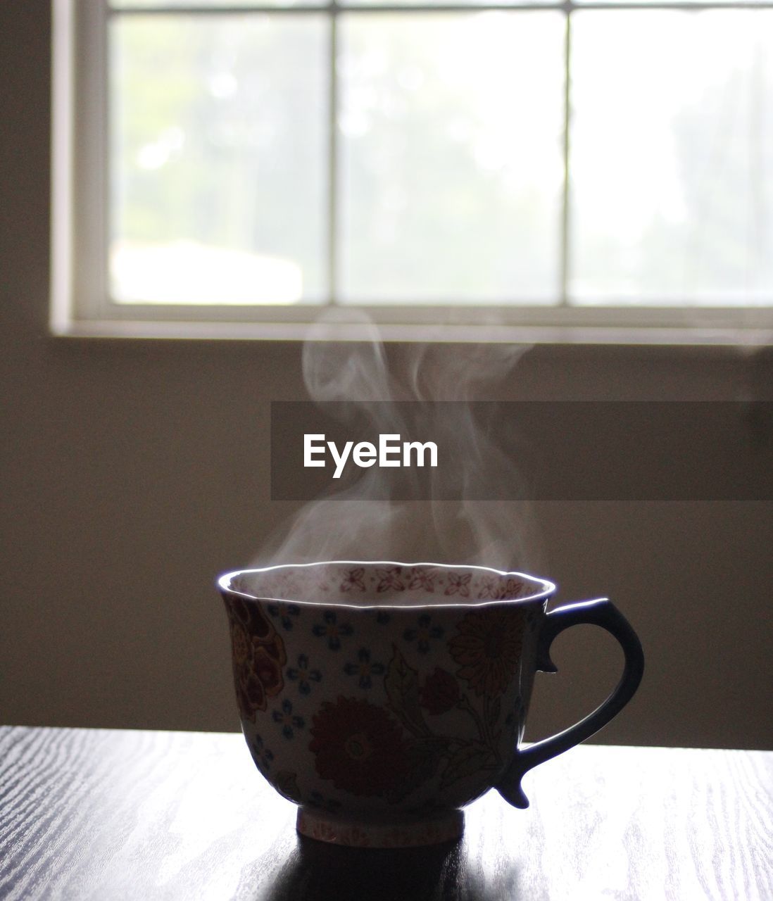 Close-up of coffee emitting smoke