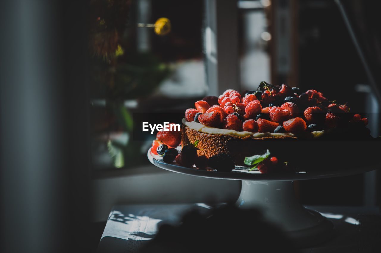 Close-up of cake on table