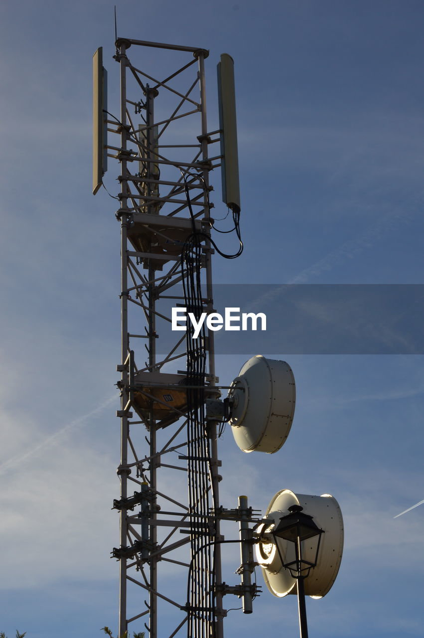 LOW ANGLE VIEW OF COMMUNICATIONS TOWER