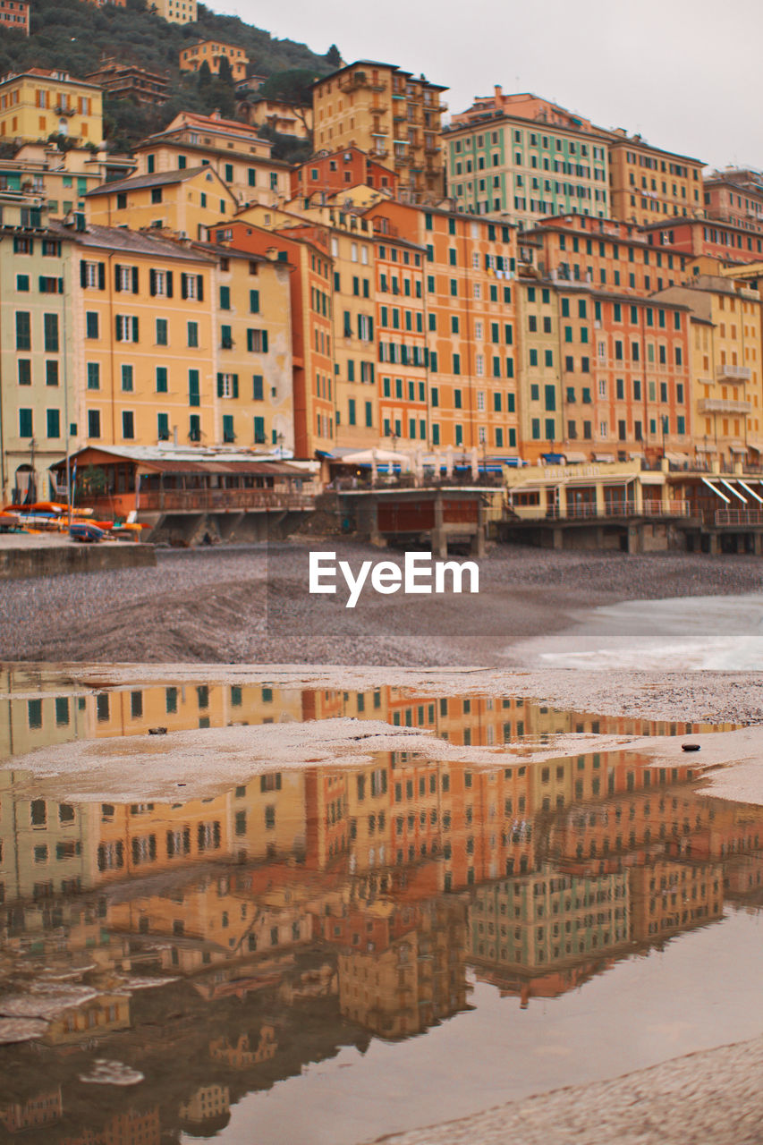 Reflection of buildings in water