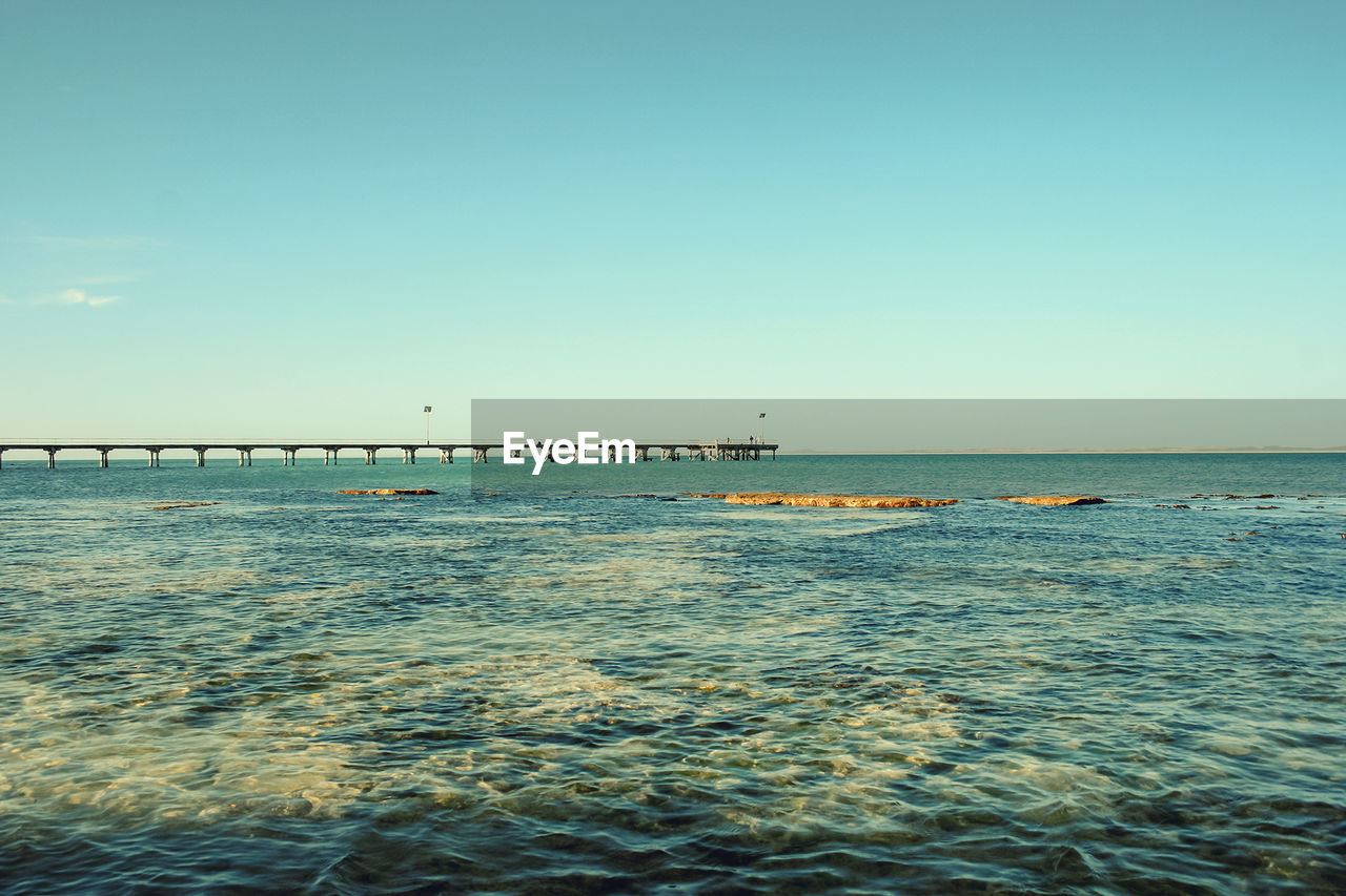 VIEW OF SEA AGAINST CLEAR SKY