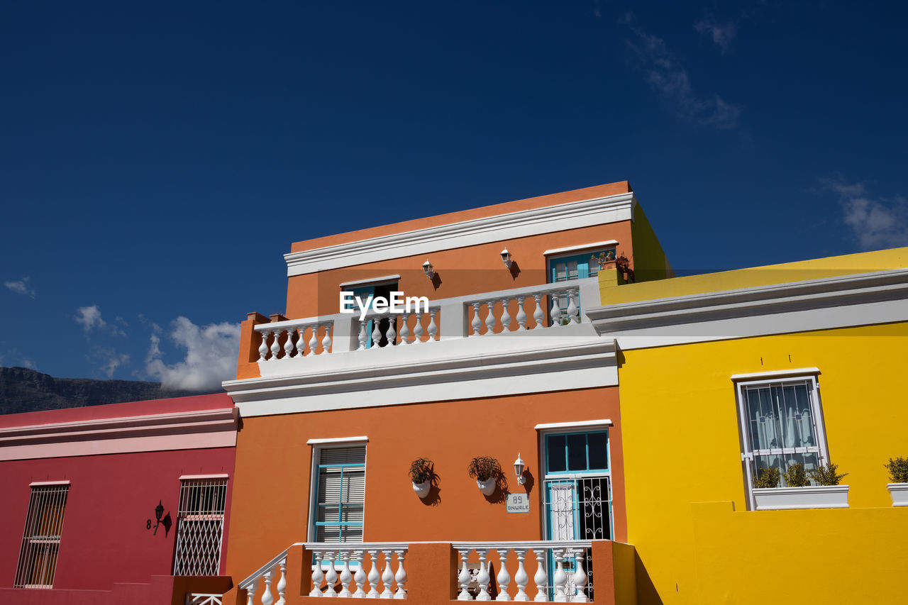 Colored houses in bo kapp, in cape town, south africa with houses painted in vibrant colors