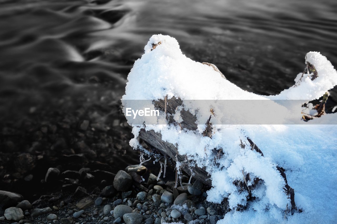 HIGH ANGLE VIEW OF SNOW