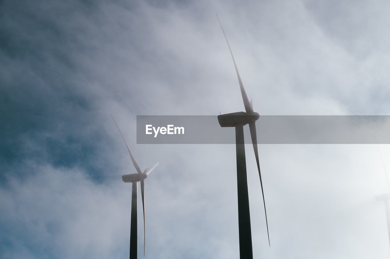 Wind turbines in rural area in spain