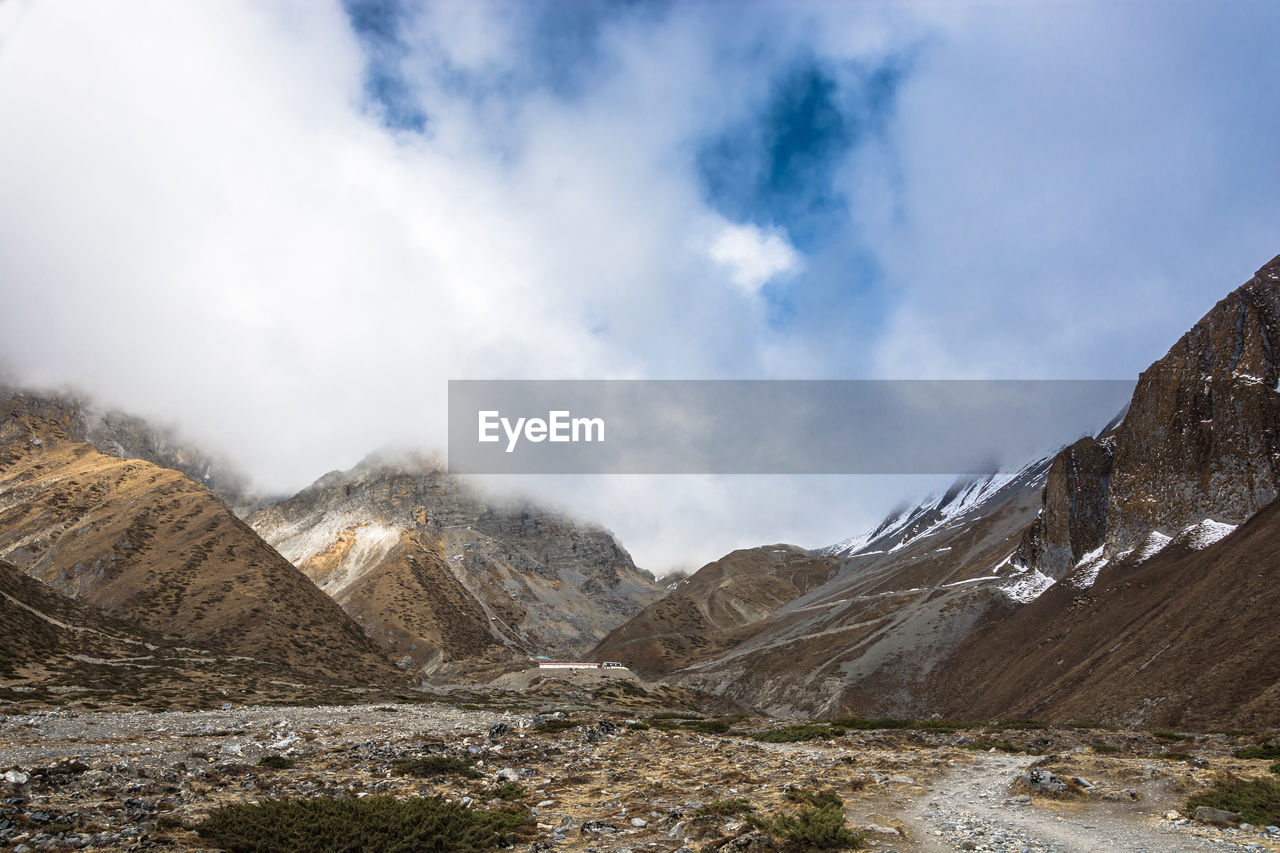 Scenic view of mountains against sky