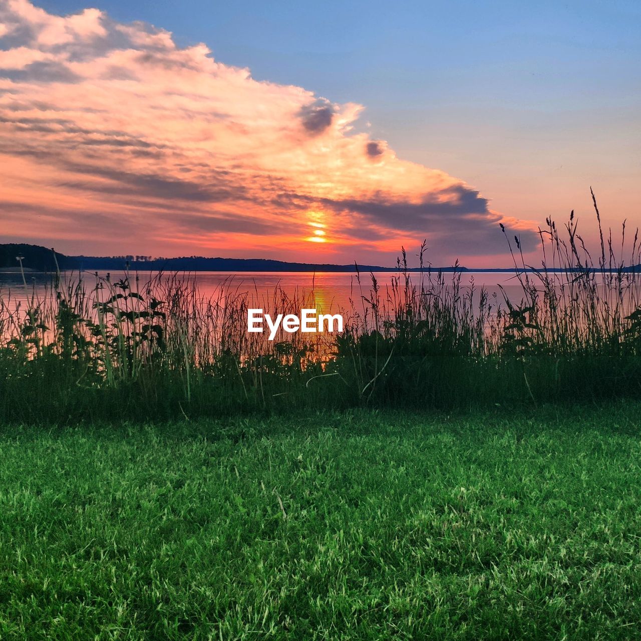 sky, sunset, grass, plant, cloud, water, nature, beauty in nature, horizon, sunlight, scenics - nature, land, landscape, environment, tranquility, sea, tranquil scene, no people, field, dawn, evening, reflection, outdoors, green, idyllic, sun, orange color, dramatic sky, beach, prairie, afterglow, architecture, non-urban scene, travel destinations, rural scene, rural area