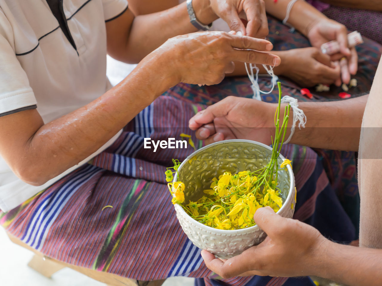 Indigenous community celebrating thread ceremony