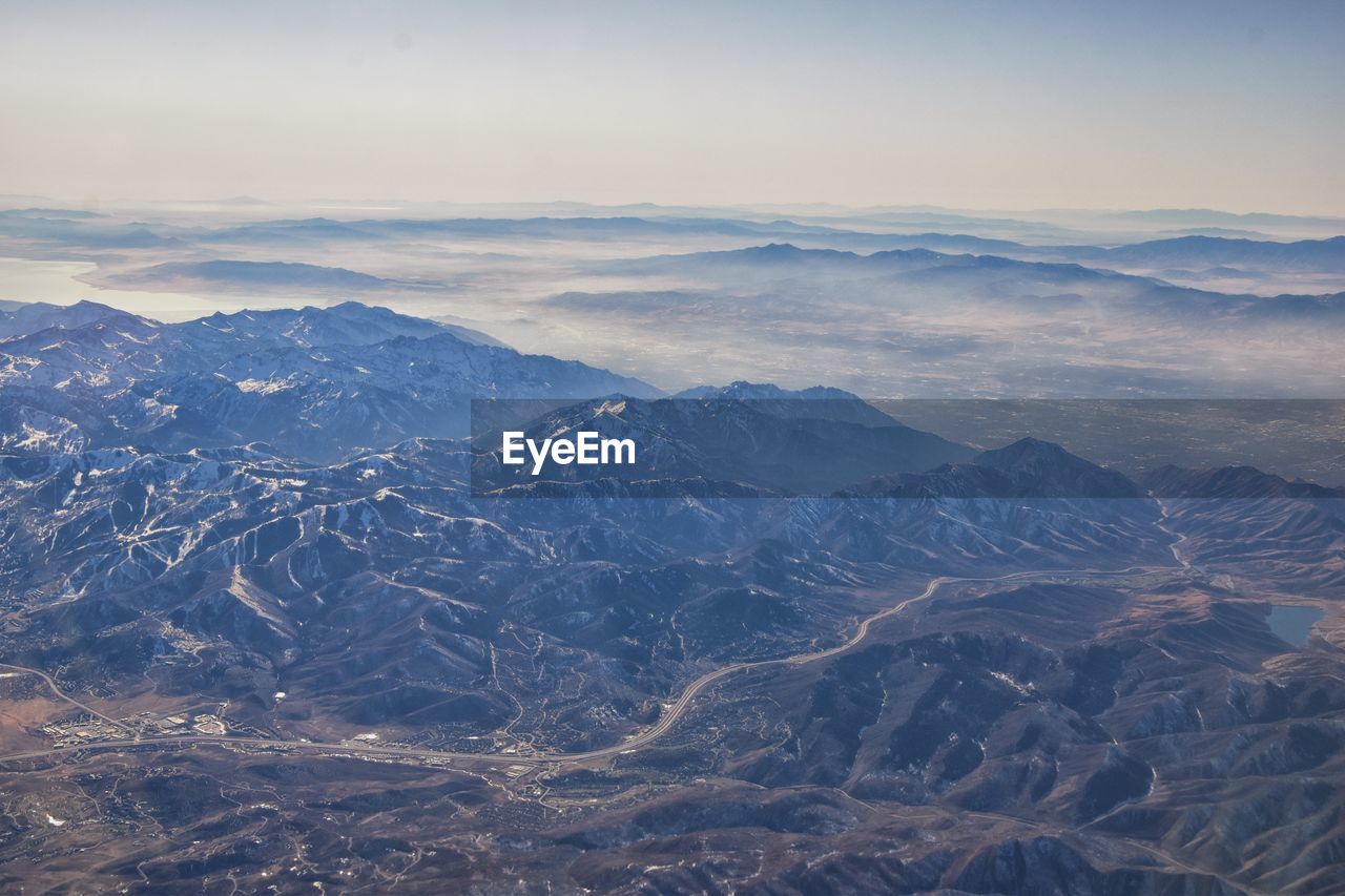 Aerial view of landscape against sky