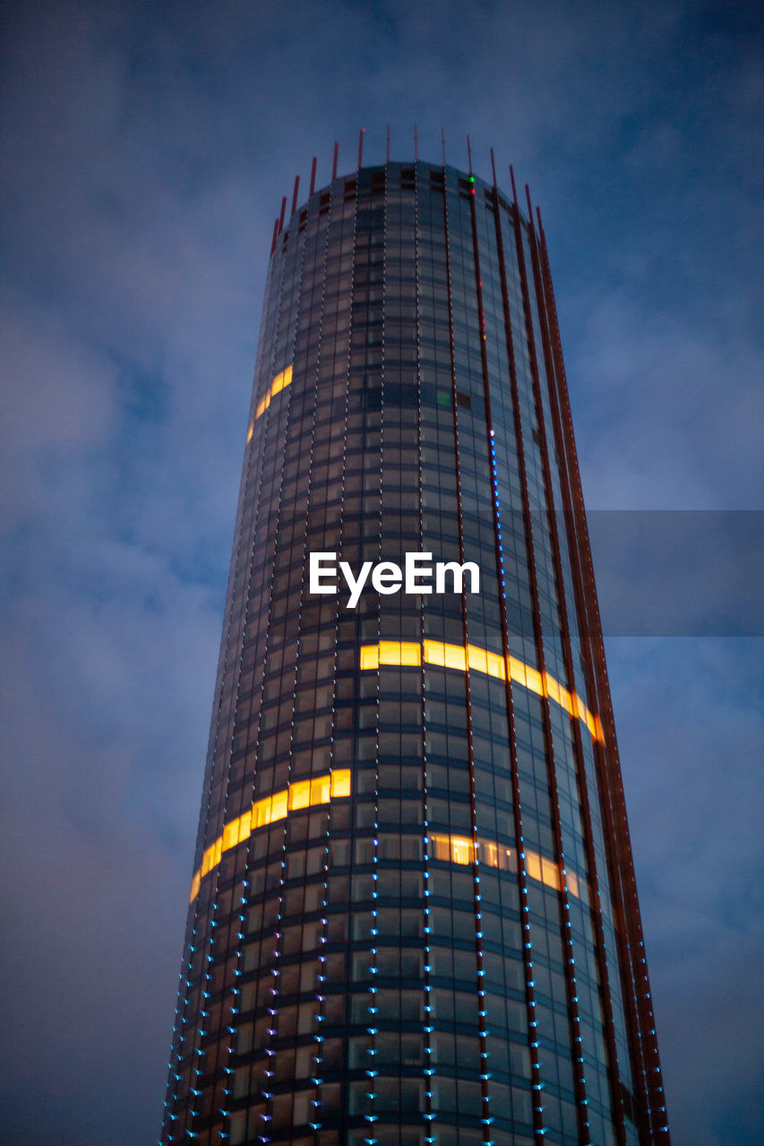 Low angle view of modern building against sky