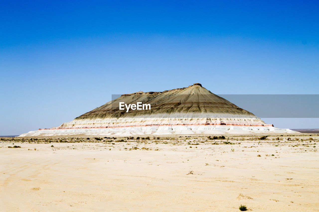 scenic view of desert against clear sky