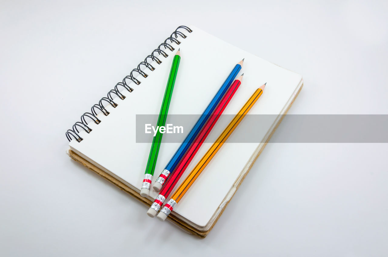 high angle view of felt tip pens on table