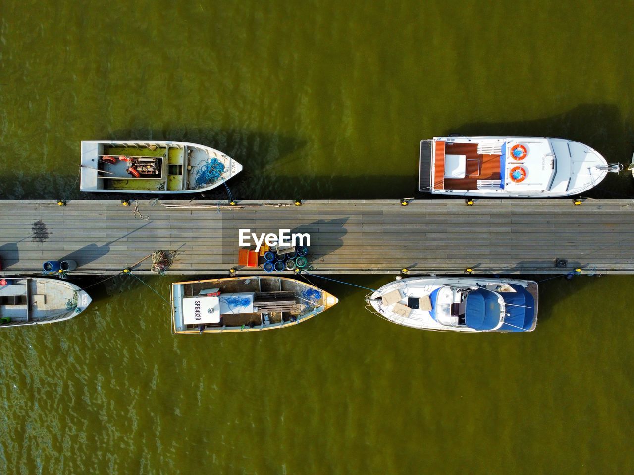 Moored boats in marina