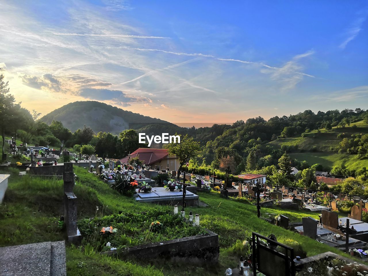 Cemetary with beautiful view