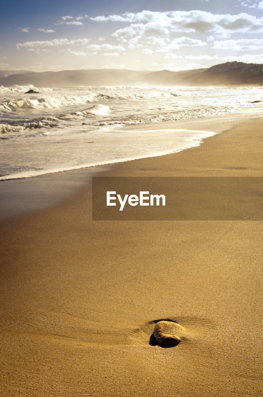 SCENIC VIEW OF BEACH DURING SUNSET