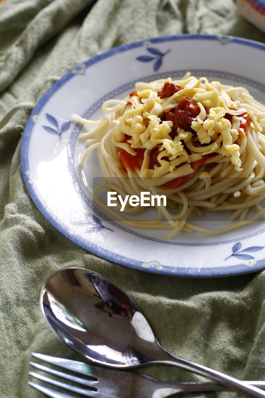 Close-up of noodles in bowl