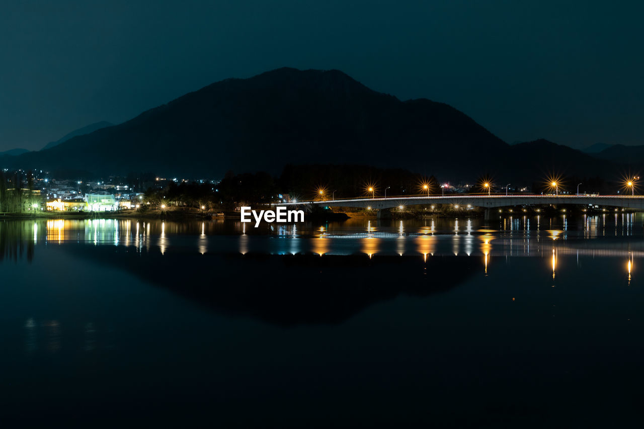 Illuminated city at night