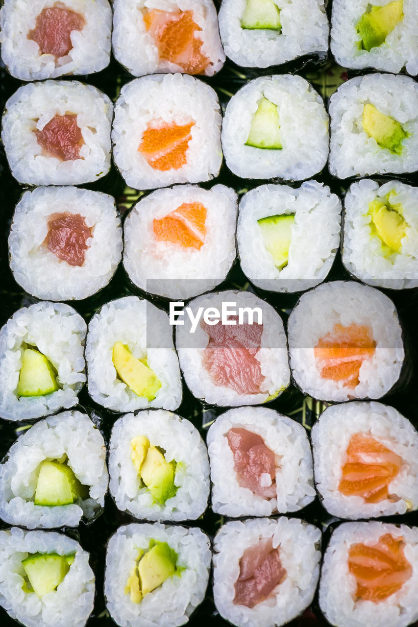 HIGH ANGLE VIEW OF SUSHI