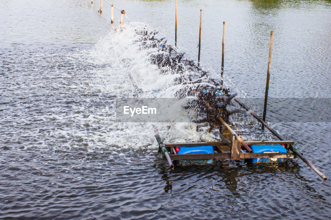 Water turbine working in pool