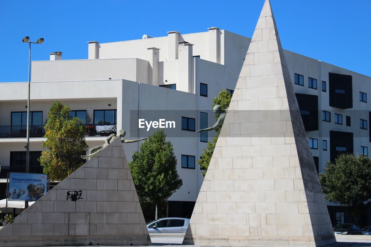 Modern building against blue sky