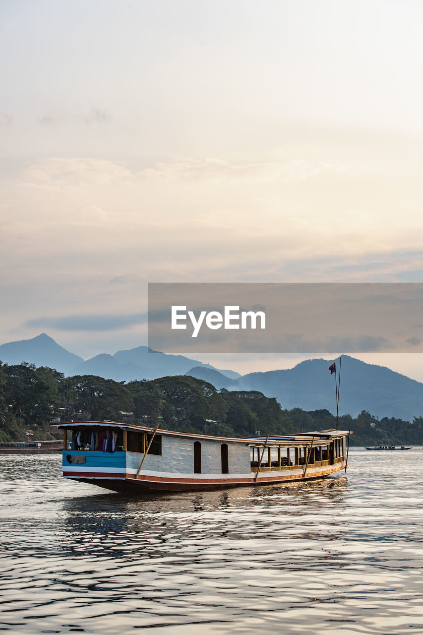 Boat on the mekong river in laos