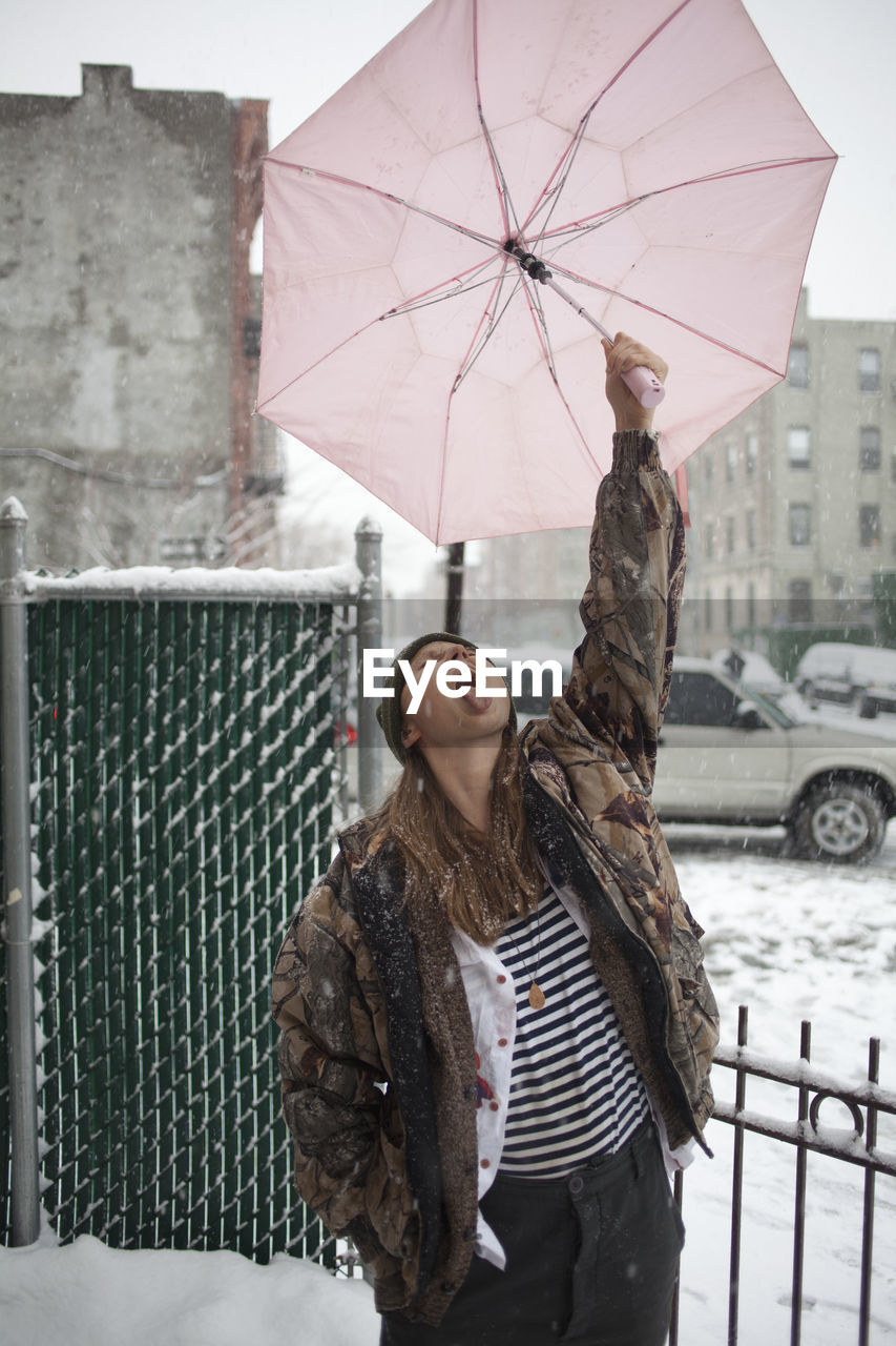 Young woman in the snow