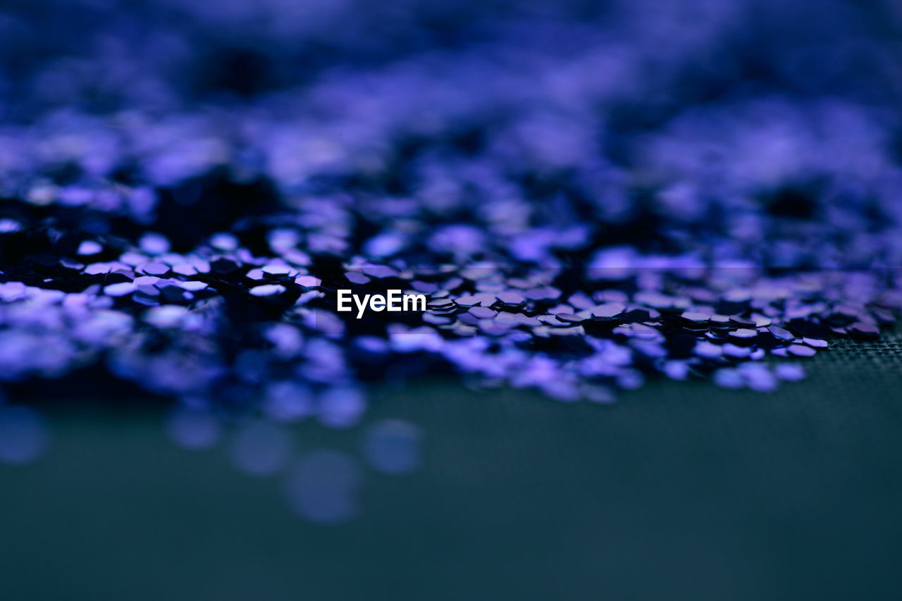 Close-up of purple glitter
