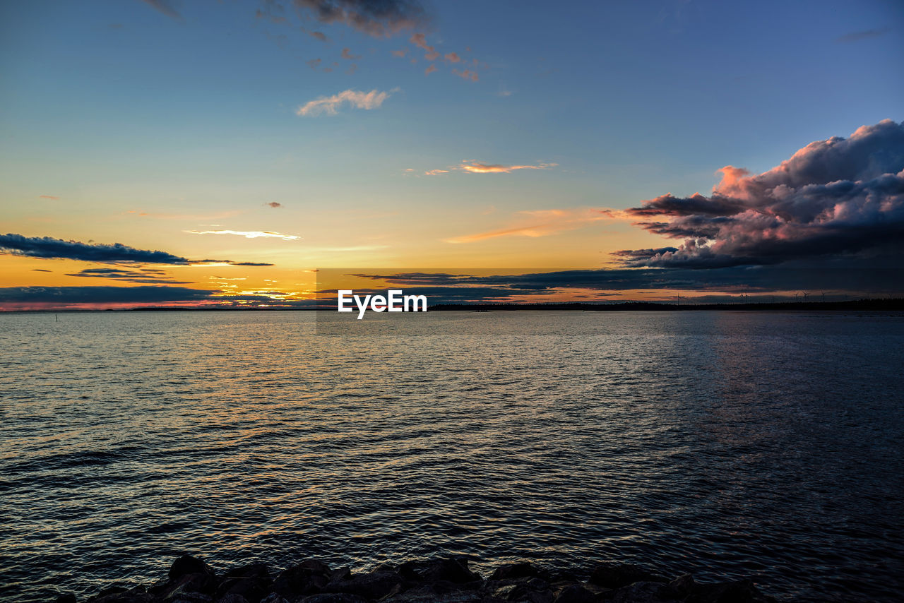 SCENIC VIEW OF SEA DURING SUNSET