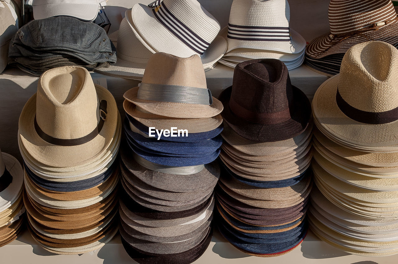 Sales stall hats in venice in piazza san marco