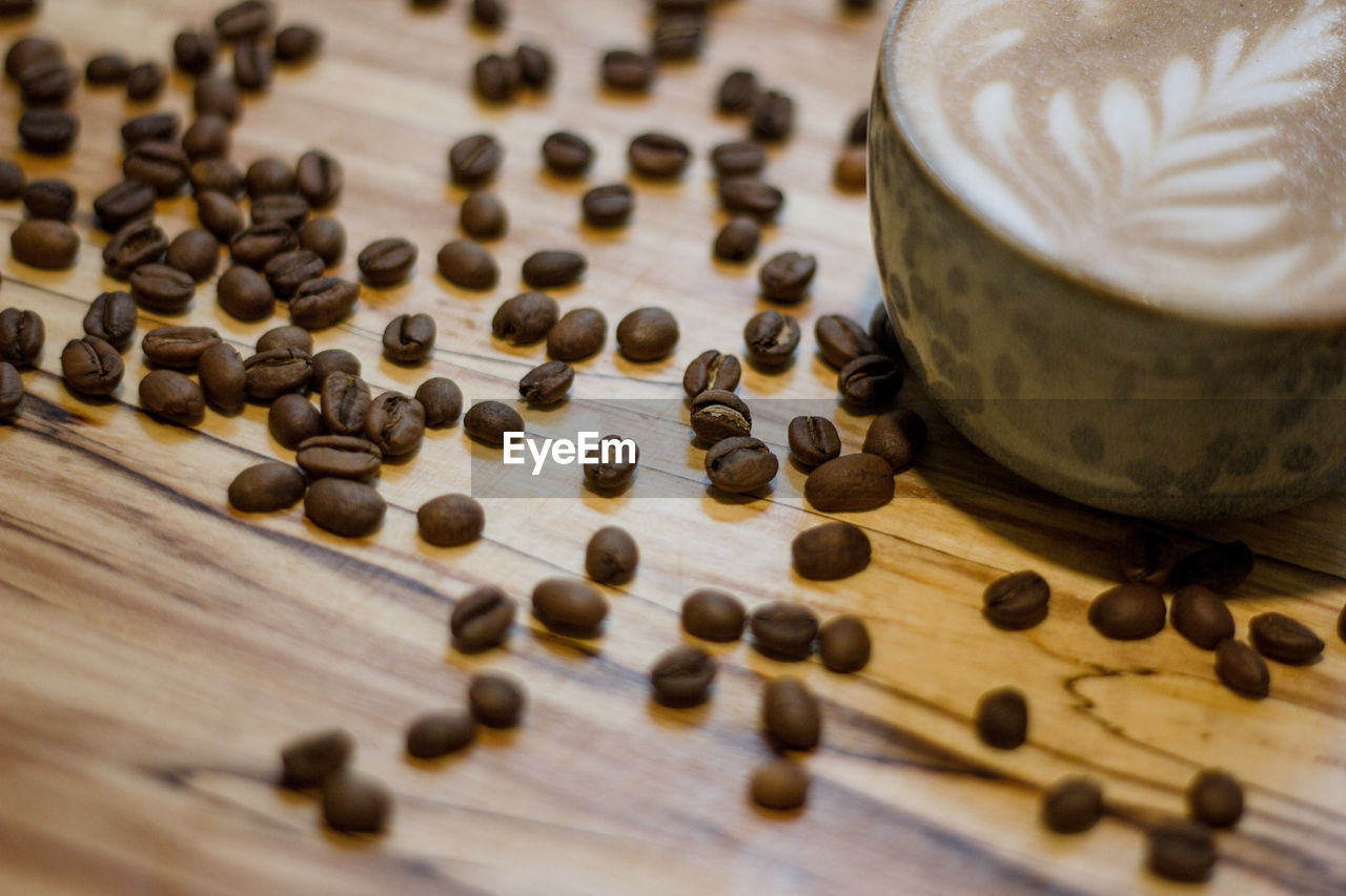 CLOSE-UP OF COFFEE CUP ON TABLE