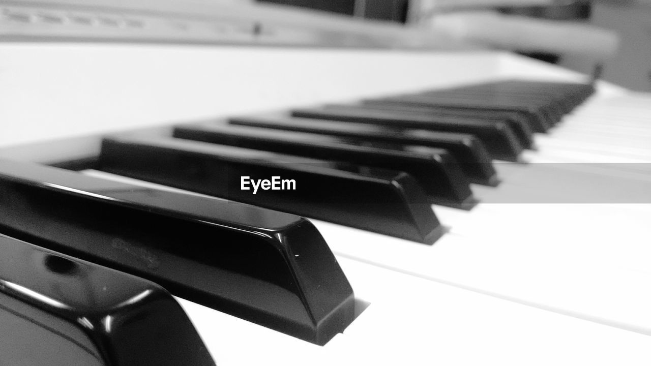 Close-up of piano keys