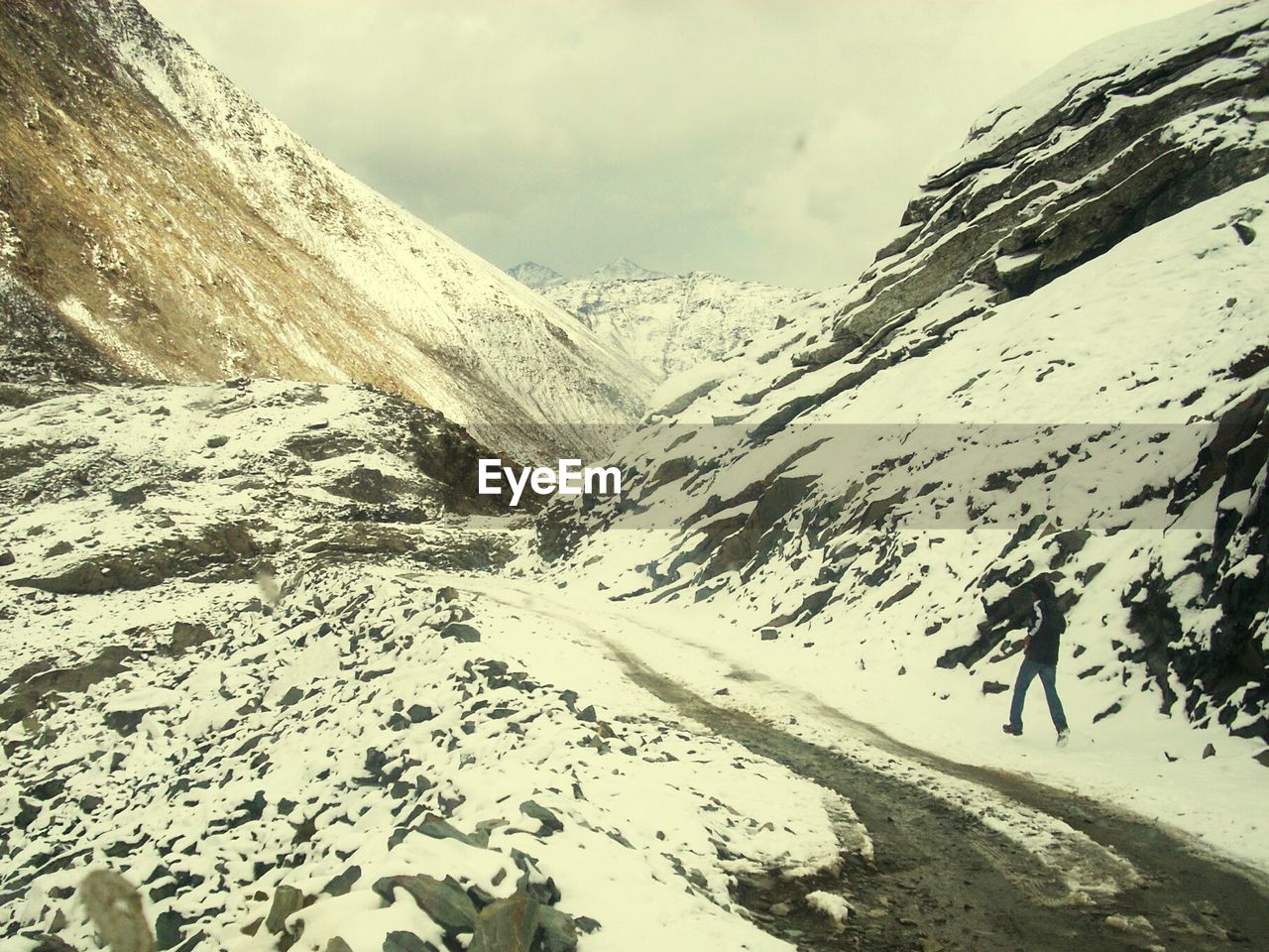 Scenic view of snowcapped mountain against sky